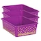 Teacher Created Resources Storage Bin, Plastic, Purple/Gold, 3 PK TCR20899 - alternate 1